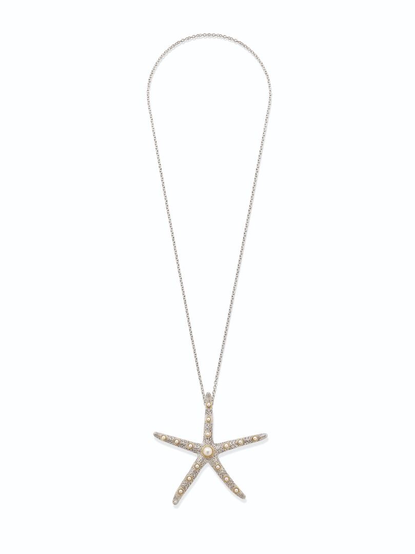 MRN 017 Plus Grande Starfish Pendant Pearl with Gold.jpg